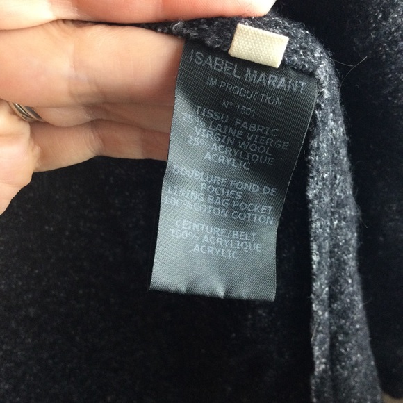 Isabel Marant Etoile Virgin Wool Open Shawl Collar Oversized Gray Cardigan Sz 38 - Picture 11 of 13